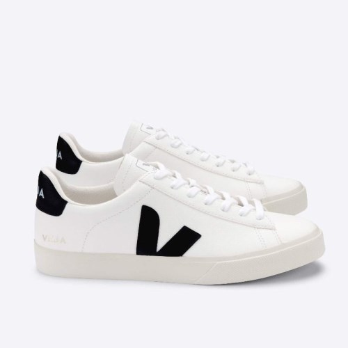 Veja Campo Chromefree Mens Trainers White/Black UK 98685